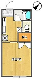 ジュネス船尾 1Kの間取図画像