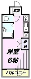 アルプ所沢 9階ワンルームの間取り