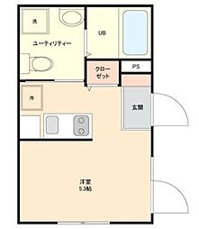 brightanna ワンルームの間取図画像