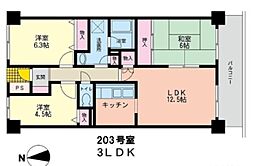 リュミエール 2LDKの間取図画像