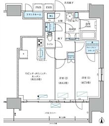 パークアクシス西大島コンフォートスクエア 14階2LDKの間取り