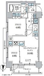 パークアクシス両国馬車通り 6階2LDKの間取り