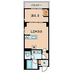 仮称墨田区亀沢3丁目計画 4階1LDKの間取り