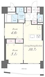 Portofino 7階2LDKの間取り