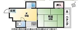 ニューシャトレー 1Kの間取図画像