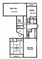 ビスタリエ向陽台1号棟 3SLDKの間取図画像