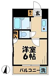アーバンヒルズ多摩永山第2 3階1Kの間取り