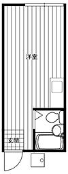 グリーンヒル鶴川 ワンルームの間取図画像