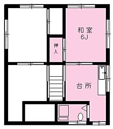 東京園荘1号棟 1Kの間取図画像