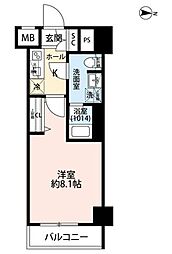 プレール・ドゥーク本所吾妻橋V 3階1Kの間取り