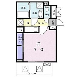 オンブラージュ 1Kの間取図画像