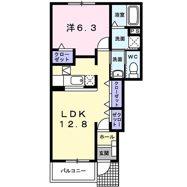 和歌山県和歌山市有本(賃貸アパート1LDK・1階・46.49㎡)の写真 その2