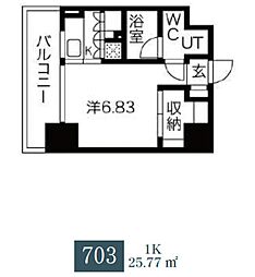 KLCTOWER 1Kの間取図画像