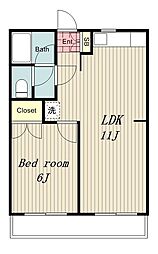 ビューロイヤル 1LDKの間取図画像