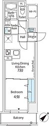 OrientalYokoyamacho 1LDKの間取図画像