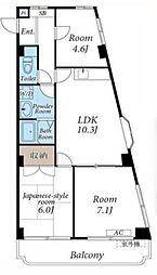 JR横浜線 橋本駅 バス12分 内出下車 徒歩3分の賃貸マンション 2階3DKの間取り