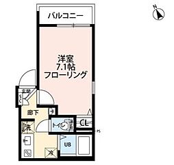 グランクオール鮫洲 1Kの間取図画像