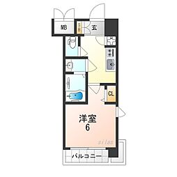 阪神本線 杭瀬駅 徒歩5分の賃貸マンション 9階1Kの間取り
