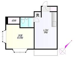 シティハイムジュピター 3階1LDKの間取り
