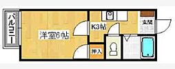 ハミング博多南 1Kの間取図画像