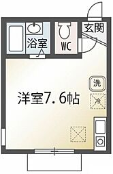 アルトクローネ ワンルームの間取図画像