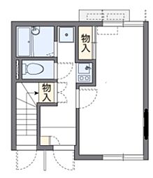 レオネクストアーミリージュ 1Kの間取図画像