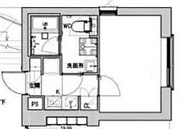 Ludens東新町 1階1Kの間取り