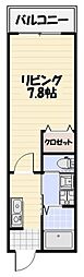 千葉市稲毛区小仲台7丁目アパート 1Kの間取図画像