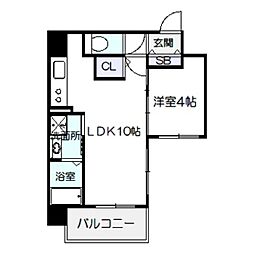 プレステージ7番館 1LDKの間取図画像