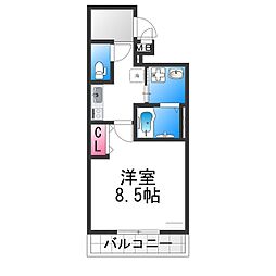 フジパレス三国ヶ丘1番館 1Kの間取図画像