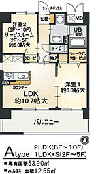 グリーンテラス尼崎 1SLDKの間取図画像