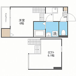 ハーモニーテラス和白14 1Kの間取図画像