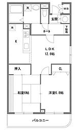 ファラオ・イン・浦和 2LDKの間取図画像