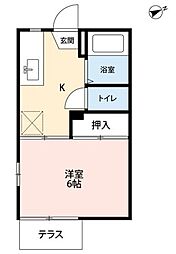 AzurEbina 1Kの間取図画像