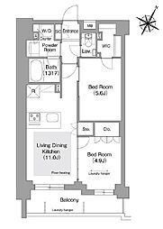 コンフォリア・リヴ文京護国寺 409 3階2LDKの間取り
