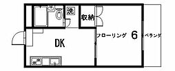 メゾンいずみ 1DKの間取図画像