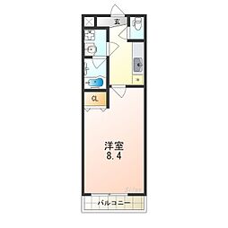 フィオーレ東上野芝 1Kの間取図画像
