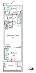 スカイグランデ津田沼 1LDKの間取図画像