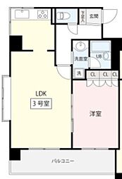 エリューディ船橋本町 1LDKの間取図画像