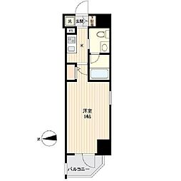 オーキッドレジデンス蔵前 4階1Kの間取り