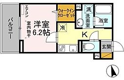 アルメール大久保 1Kの間取図画像