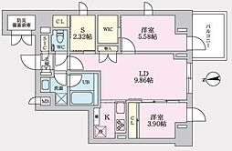 タスキプライムテラス後楽園 7階2SLDKの間取り