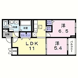 ヒカルサ岸和田畑町 2LDKの間取図画像