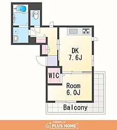 ベレオ紀三井寺 1DKの間取図画像