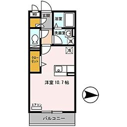 京阪本線 古川橋駅 徒歩15分の賃貸アパート 2階ワンルームの間取り