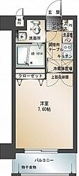 エンクレスト六本松 1Kの間取図画像