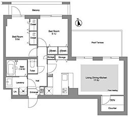 コンフォリア・リヴ文京千駄木 2LDKの間取図画像