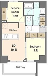 エスレジデンス板橋大山ブリム 8階1SLDKの間取り