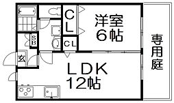 ベルプラート 1LDKの間取図画像