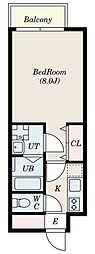 S-FORT川崎神明町 1Kの間取図画像